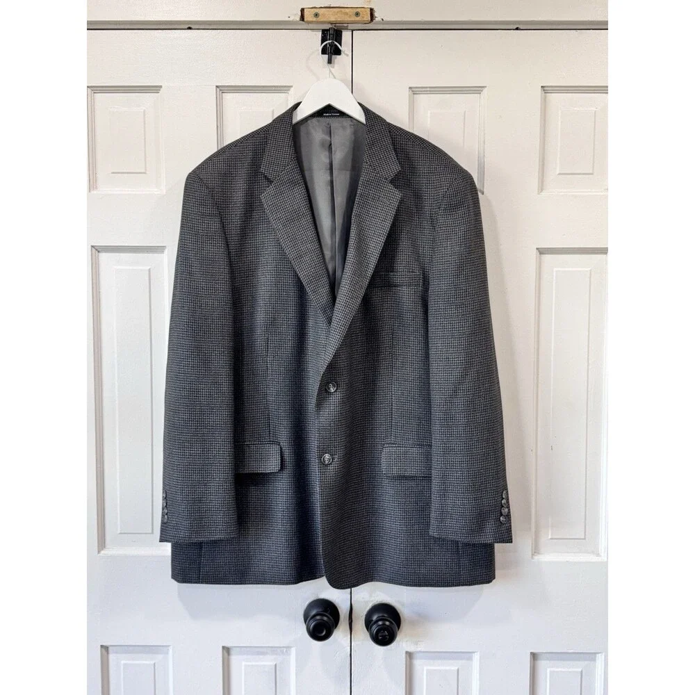 Joseph & Feiss Houndstooth Sport Blazer Coat Grey Black Viscose Polyester 50L